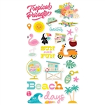 Simple Stories - Just Beachy Chipboard Stickers 6X12