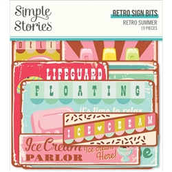 Simple Stories - Retro Summer Bits & Pieces Retro Sign 19/Pkg