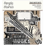 Simple Stories - Simple Vintage Essentials Bits & Pieces Die Cuts Take Note 42/Pkg