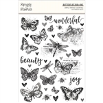 Simple Stories - Simple Vintage Essentials Rub-Ons 2/Sheets 6X8 Butterflies