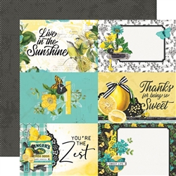 Simple Stories - Simple Vintage Lemon Twist Double-Sided Cardstock 12x12 4X6 Elements