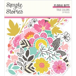 Simple Stories - True Colors Floral Bits & Pieces Die-Cuts 60/Pkg