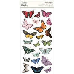 Simple Stories - Simple Vintage Color Palette Foam Stickers Butterfly & Floral 39/Pkg