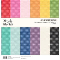Simple Stories - Simple Vintage Color Palette 12X12 Dots Kit 6/Sheets
