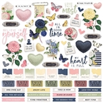 Simple Stories - Simple Vintage Indigo Garden Cardstock Stickers 12X12 Combo