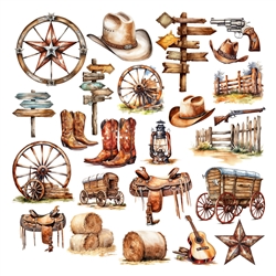 Simply Stated Design - Wild West Ephemera Pack Accessories