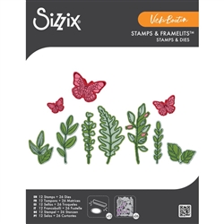 Sizzix - Sizzix Clear Stamp With Framelits Die By Vicki Boutin 12/Pk