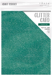 Tonic - Glitter Cardstock 8.5X11 Turquoise Lake (5 sheets)