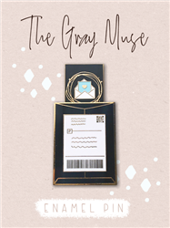 The Gray Muse - Happy Mail Slider Enamel Pin (Black)