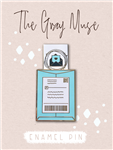 The Gray Muse - Happy Mail Slider Enamel Pin (Turquoise)