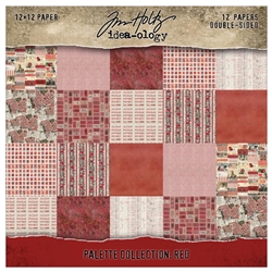 Tim Holtz - Idea-Ology Palette Collection: Red 12X12 Double-Sided Cardstock Pack