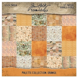 Tim Holtz - Idea-Ology Palette Collection: Orange 12X12 Double-Sided Cardstock Pack