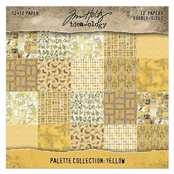 Tim Holtz - Idea-Ology Palette Collection: Yellow 12X12 Double-Sided Cardstock Pack