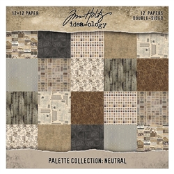 Tim Holtz - Idea-Ology Palette Collection: Neutral 12X12 Double-Sided Cardstock Pack