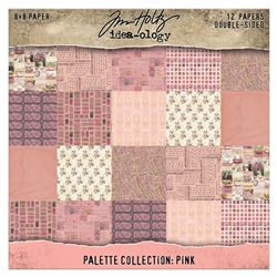Tim Holtz - Idea-Ology Palette Collection: Pink 8X8 Double-Sided Cardstock Pack