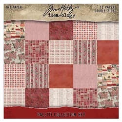 Tim Holtz - Idea-Ology Palette Collection: Red 8X8 Double-Sided Cardstock Pack