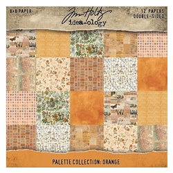 Tim Holtz - Idea-Ology Palette Collection: Orange 8X8 Double-Sided Cardstock Pack