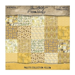 Tim Holtz - Idea-Ology Palette Collection: Yellow 8X8 Double-Sided Cardstock Pack