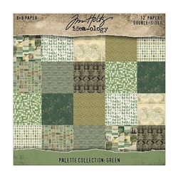 Tim Holtz - Idea-Ology Palette Collection: Green 8X8 Double-Sided Cardstock Pack