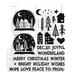 Tim Holtz - Stampers Anonymous Cling Stamps 7X8.5 Festive Print