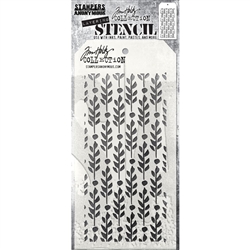 Tim Holtz - Stampers Anonymous Layered Stencil 4.125"X8.5 Berry Leaves