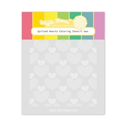 Waffle Flower - Quilted Hearts Coloring Stencil Duo