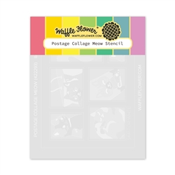 Waffle Flower -  Stencil, Postage Collage Meow