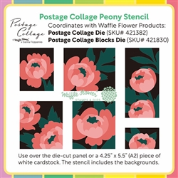 Waffle Flower -  Postage Collage Peony Stencil