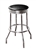 Bar Stool 24" Tall Chrome Finish Retro Style Backless Stool with a Black Glitter Vinyl Covered Swivel Seat Cushion