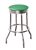 Bar Stool 24" Tall Chrome Finish Retro Style Backless Stool with an Green Glitter Vinyl Covered Swivel Seat Cushion