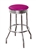 Bar Stool 24" Tall Chrome Finish Retro Style Backless Stool with a Hot Pink Glitter Vinyl Covered Swivel Seat Cushion