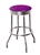 Bar Stool 24" Tall Chrome Finish Retro Style Backless Stool with a Purple Glitter Vinyl Covered Swivel Seat Cushion