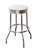 Bar Stool 24" Tall Chrome Finish Retro Style Backless Stool with an White Glitter Vinyl Covered Swivel Seat Cushion