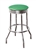 Bar Stool 29" Tall Chrome Finish Retro Style Backless Stool with an Green Glitter Vinyl Covered Swivel Seat Cushion