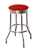 Bar Stool 29" Tall Chrome Finish Retro Style Backless Stool with a Red Glitter Vinyl Covered Swivel Seat Cushion