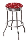 Bar Stool 24" or 29" Tall Featuring a Badgers Football Team Logo Fabric Covered Swivel Seat Cushion