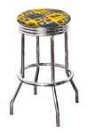 Bar Stool 24" or 29" Tall Featuring a Bruins Hockey Team Logo Fabric Covered Swivel Seat Cushion