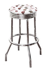 Bar Stool 24" or 29" Tall Featuring a Buckeyes Football Team Logo Fabric Covered Swivel Seat Cushion