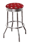 Bar Stool 24" or 29" Tall Featuring a Crimson Tide A Football Team Logo Fabric Covered Swivel Seat Cushion