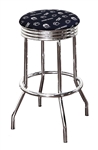 Bar Stool 24" or 29" Tall Featuring a Lions Nittany Football Team Logo Fabric Covered Swivel Seat Cushion