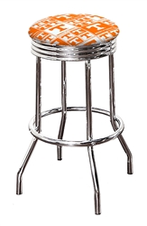 Bar Stool 24" or 29" Tall Featuring a Tennessee Volunteers Football Team Logo Fabric Covered Swivel Seat Cushion