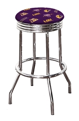 Bar Stool 24" or 29" Tall Featuring a Tigers Football Team Logo Fabric Covered Swivel Seat Cushion