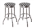 Bar Stools Set of 2 - 29" Tall Chrome Finish Retro Style Backless Stools Featuring Nascar Checkered Flag Racing Theme Fabric Covered Swivel Seat Cushions with a Clear Vinyl Cover