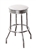 Bar Stools Set of 3 - 24" Tall Chrome Finish Retro Style Backless Stool with an White Glitter Vinyl Covered Swivel Seat Cushion