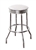 Bar Stools Set of 3 - 29" Tall Chrome Finish Retro Style Backless Stool with an White Glitter Vinyl Covered Swivel Seat Cushion