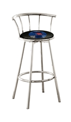 Bar Stool 29" Tall Chrome Finish Stool with a Backrest Featuring a Dale Earnhardt Jr. Nascar #88 Specialty Decal on a Black Vinyl Covered Swivel Seat Cushion