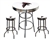 Bar Table Set 3 Piece with a White Table Featuring the Atlanta Falcons NFL Team Logo Decal and 2-29" Tall Swivel Seat Stools with the Team Logo on White Vinyl Covered Seat Cushions