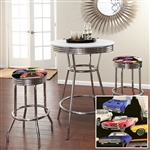 barstools chrome table black white round bar stools stool swivels foot rest ring cushion seat cave man chair chairs diner metal dining finish pad padded pub pubstools restaurant