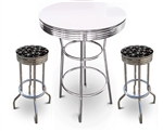 barstools chrome table black white round bar stools stool swivels foot rest ring cushion seat cave man chair chairs diner metal dining finish pad padded pub pubstools restaurant