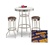 36" Tall Chrome Bar Table & 2 Chicago Bears NFL Fabric Seat Barstools